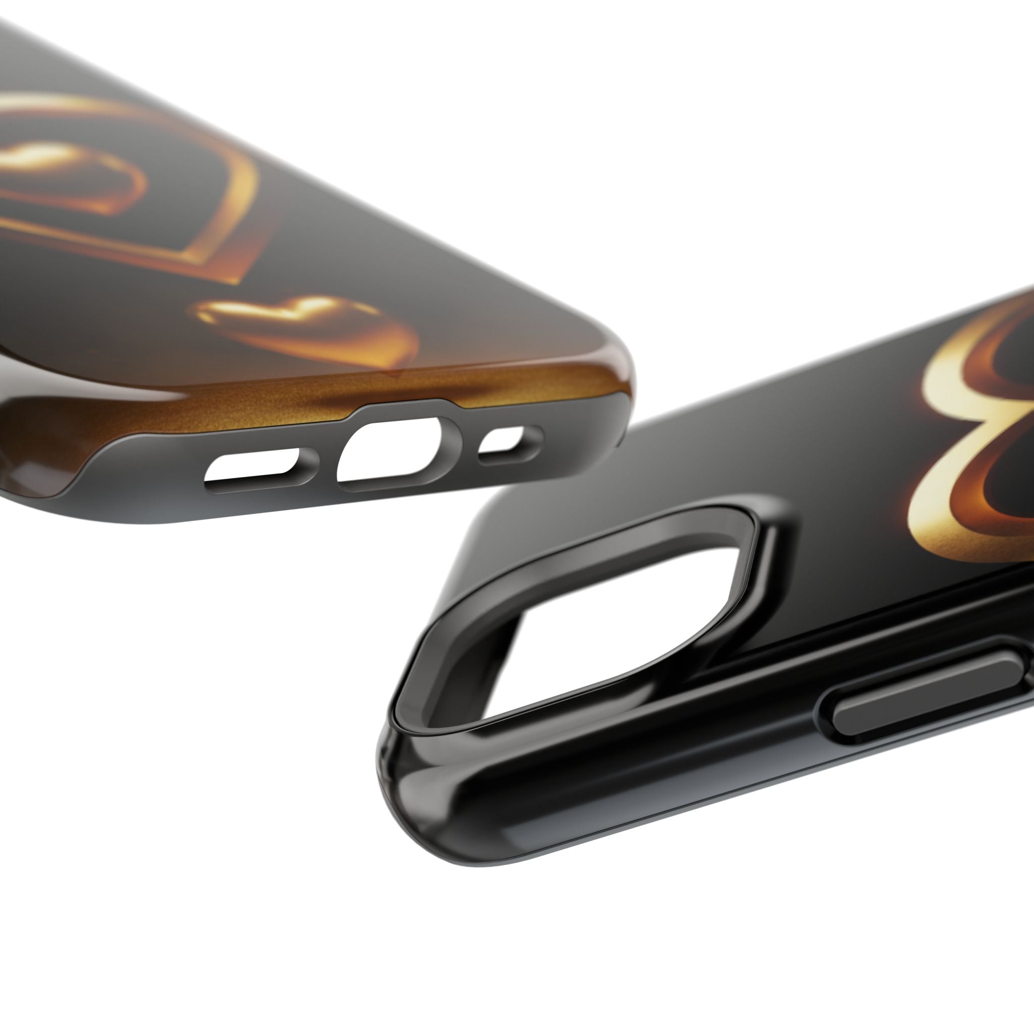 Gold Heart Impact-Resistant Phone Case