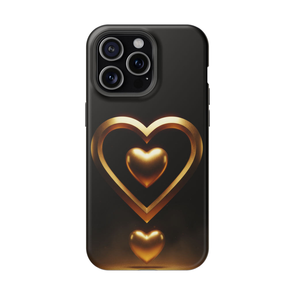 Gold Heart Impact-Resistant Phone Case