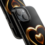 Gold Heart Impact-Resistant Phone Case