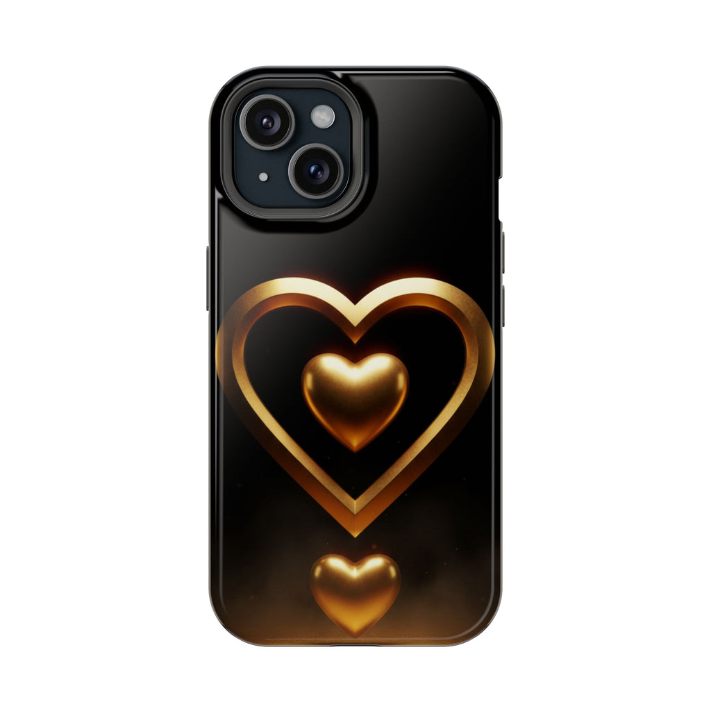 Gold Heart Impact-Resistant Phone Case