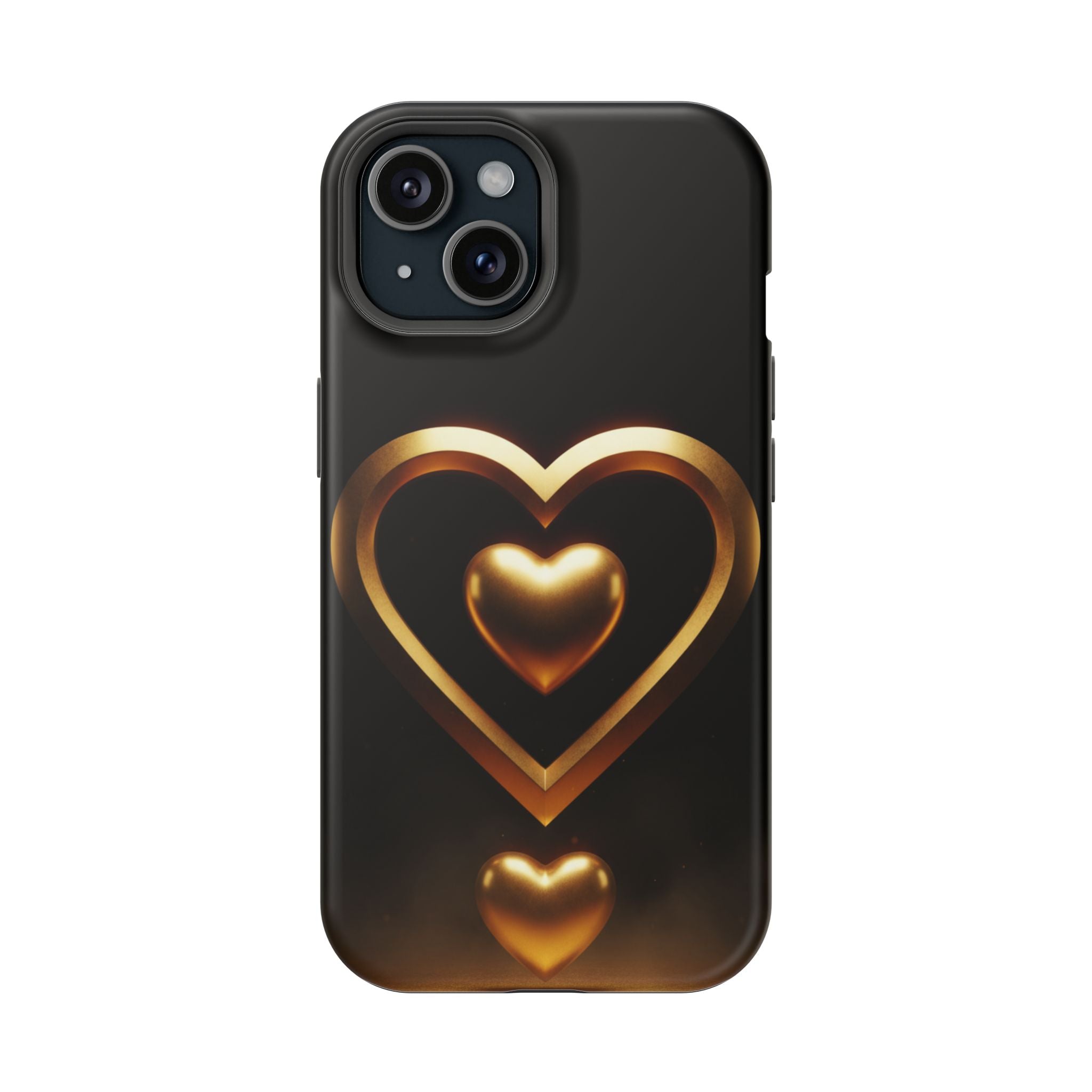 Gold Heart Impact-Resistant Phone Case
