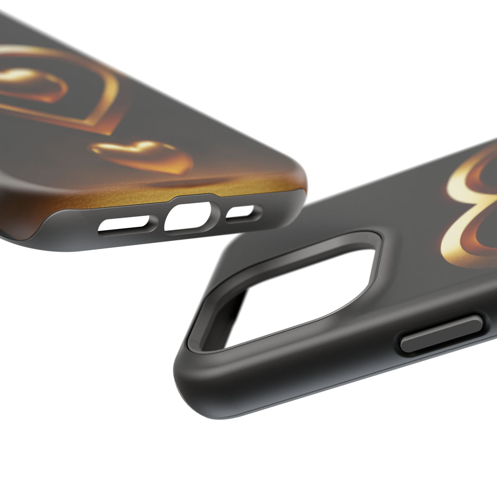 Gold Heart Impact-Resistant Phone Case