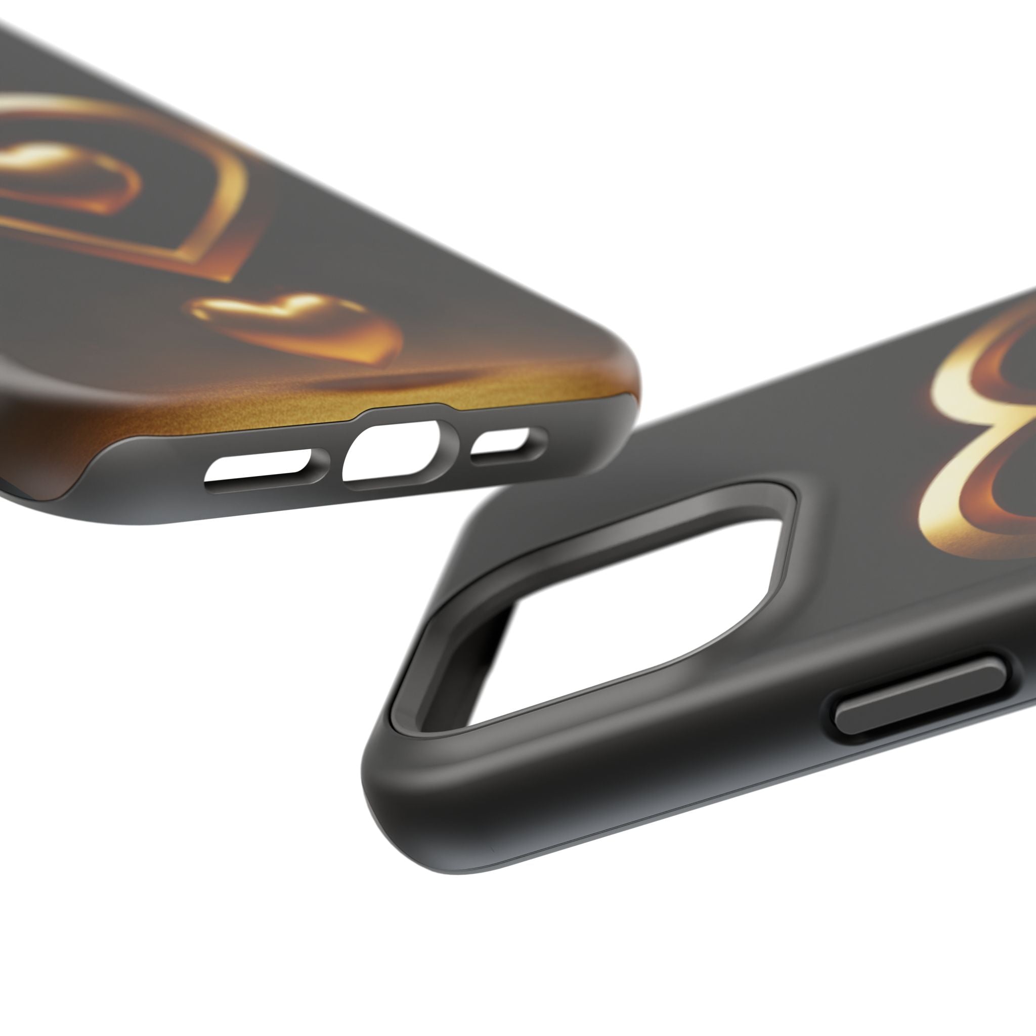 Gold Heart Impact-Resistant Phone Case