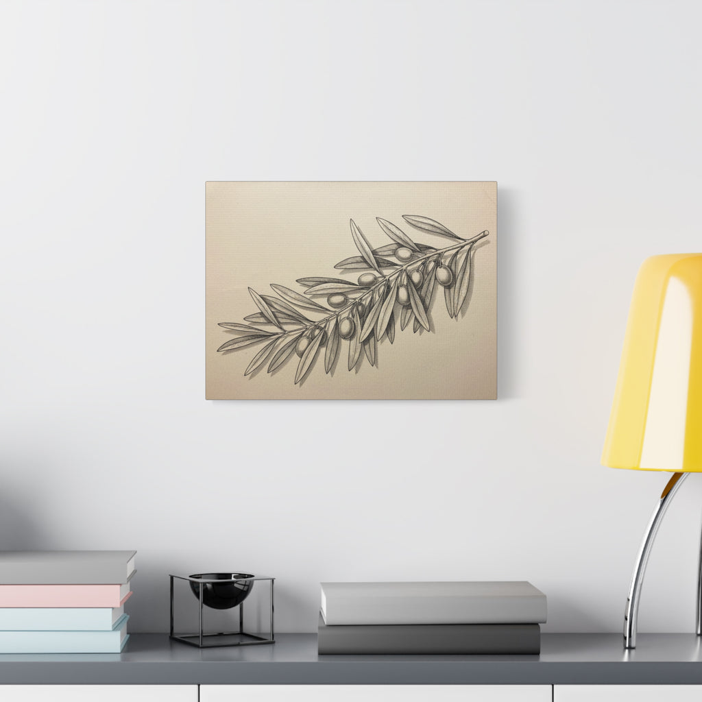 Olive Branch Matte Canvas Wall Art — Botanical Kitchen Decor