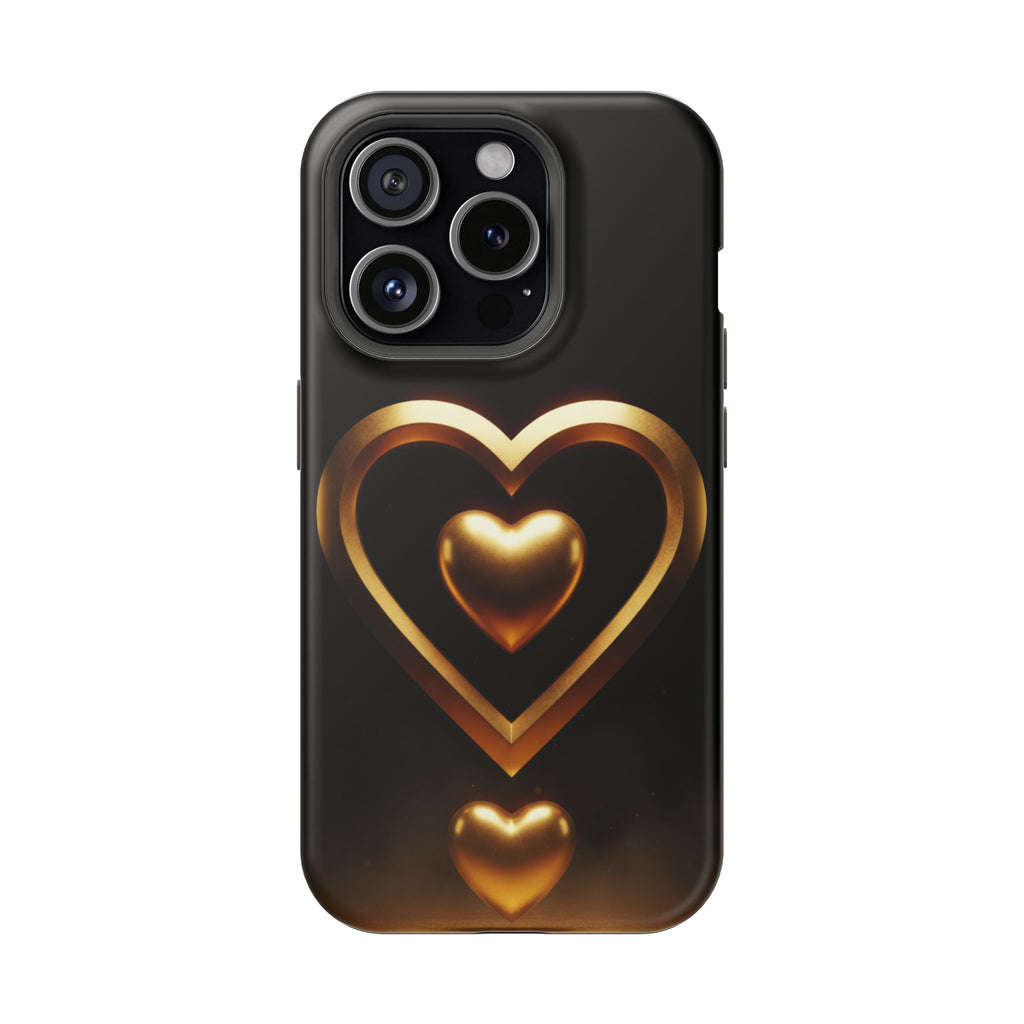 Gold Heart Impact-Resistant Phone Case