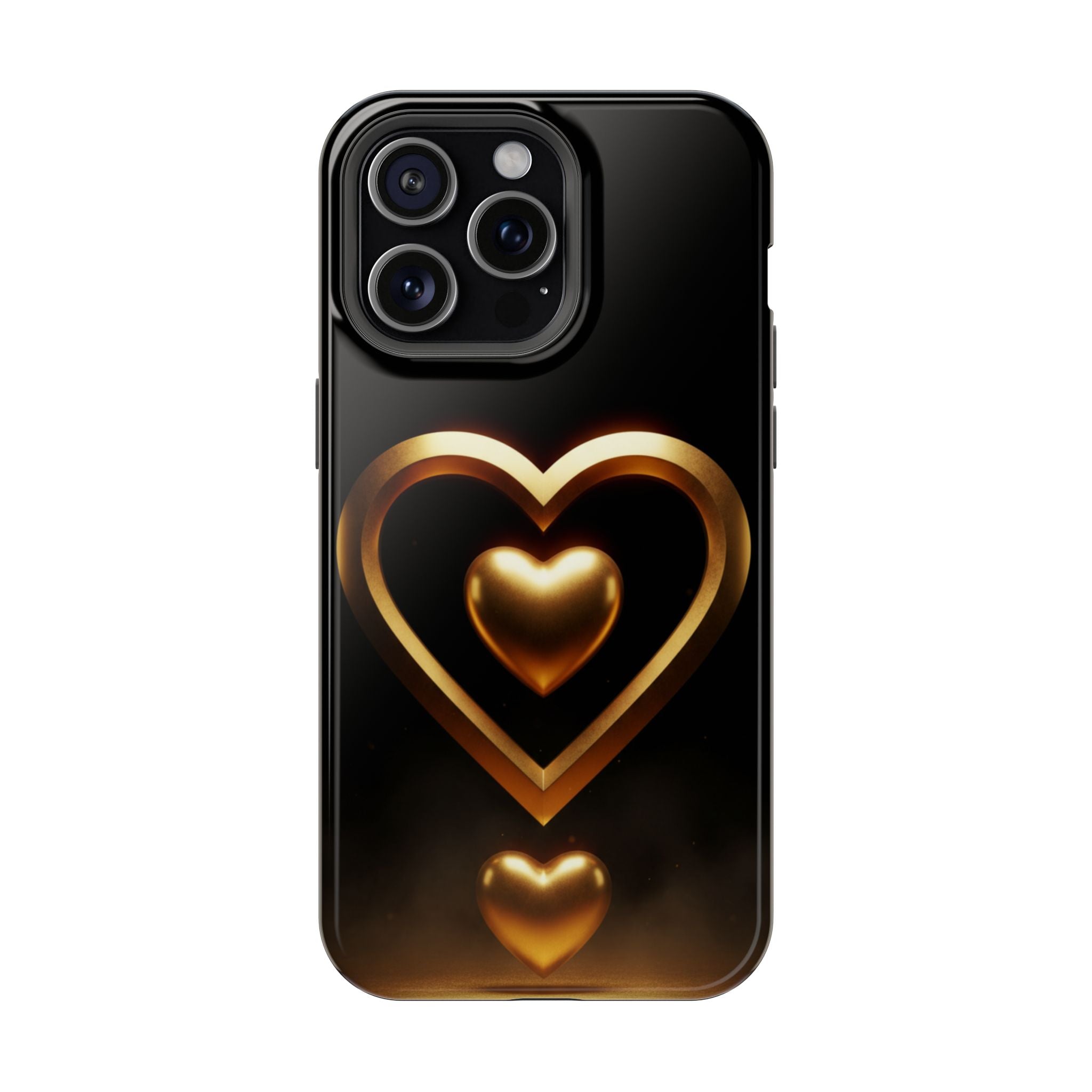 Gold Heart Impact-Resistant Phone Case