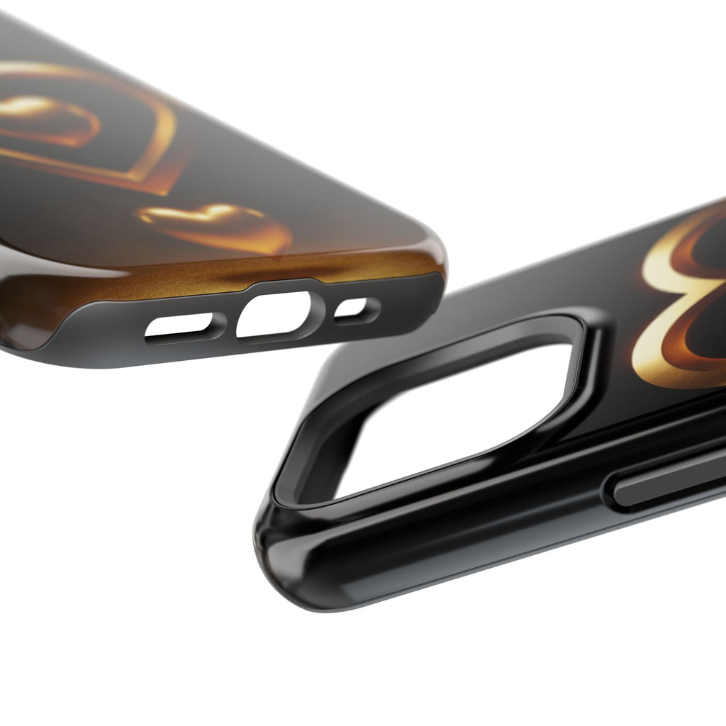 Gold Heart Impact-Resistant Phone Case