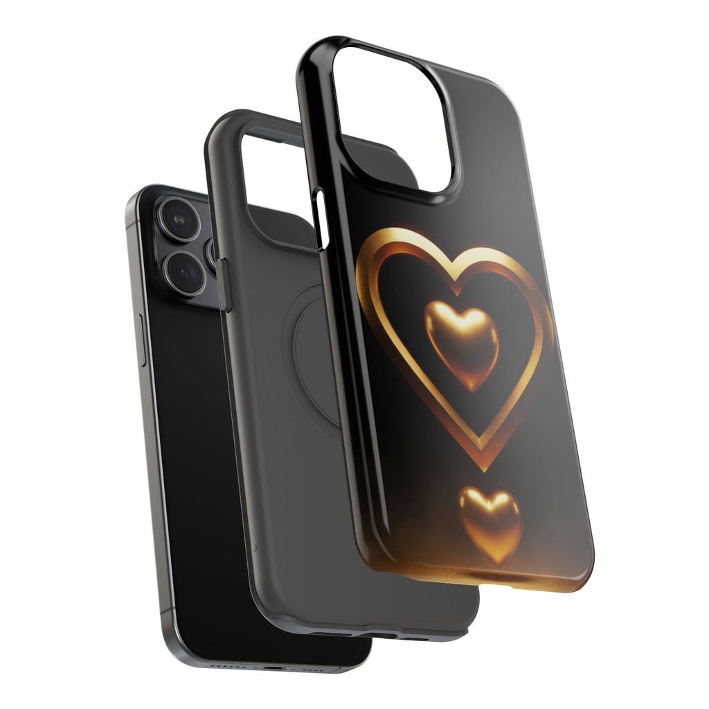 Gold Heart Impact-Resistant Phone Case