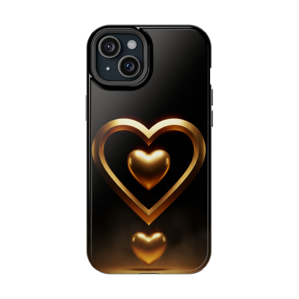 Gold Heart Impact-Resistant Phone Case