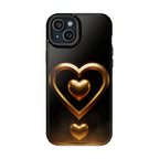 Gold Heart Impact-Resistant Phone Case