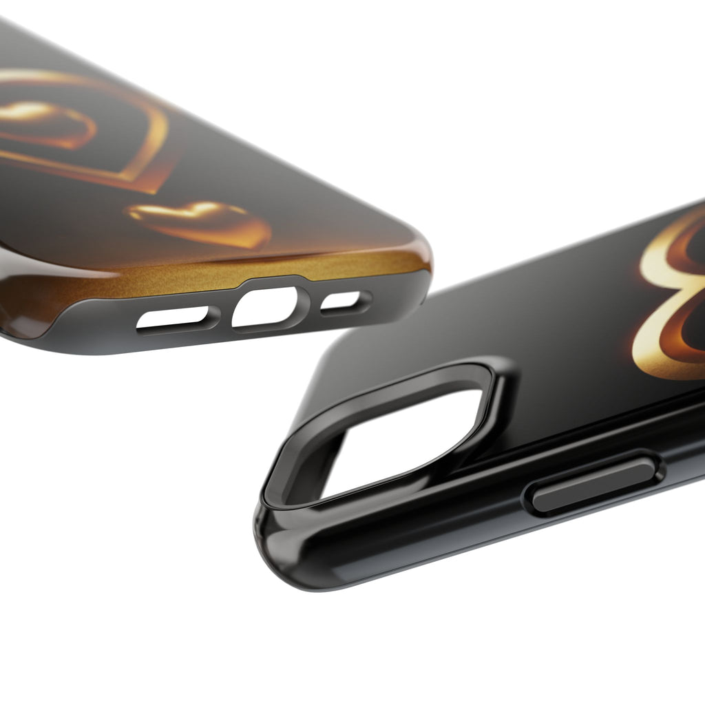 Gold Heart Impact-Resistant Phone Case