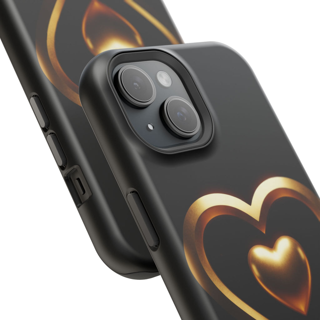 Gold Heart Impact-Resistant Phone Case
