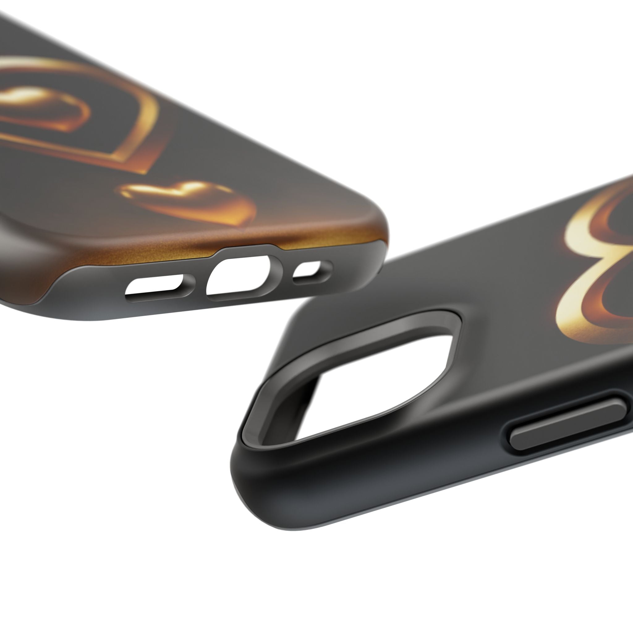 Gold Heart Impact-Resistant Phone Case