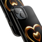 Gold Heart Impact-Resistant Phone Case