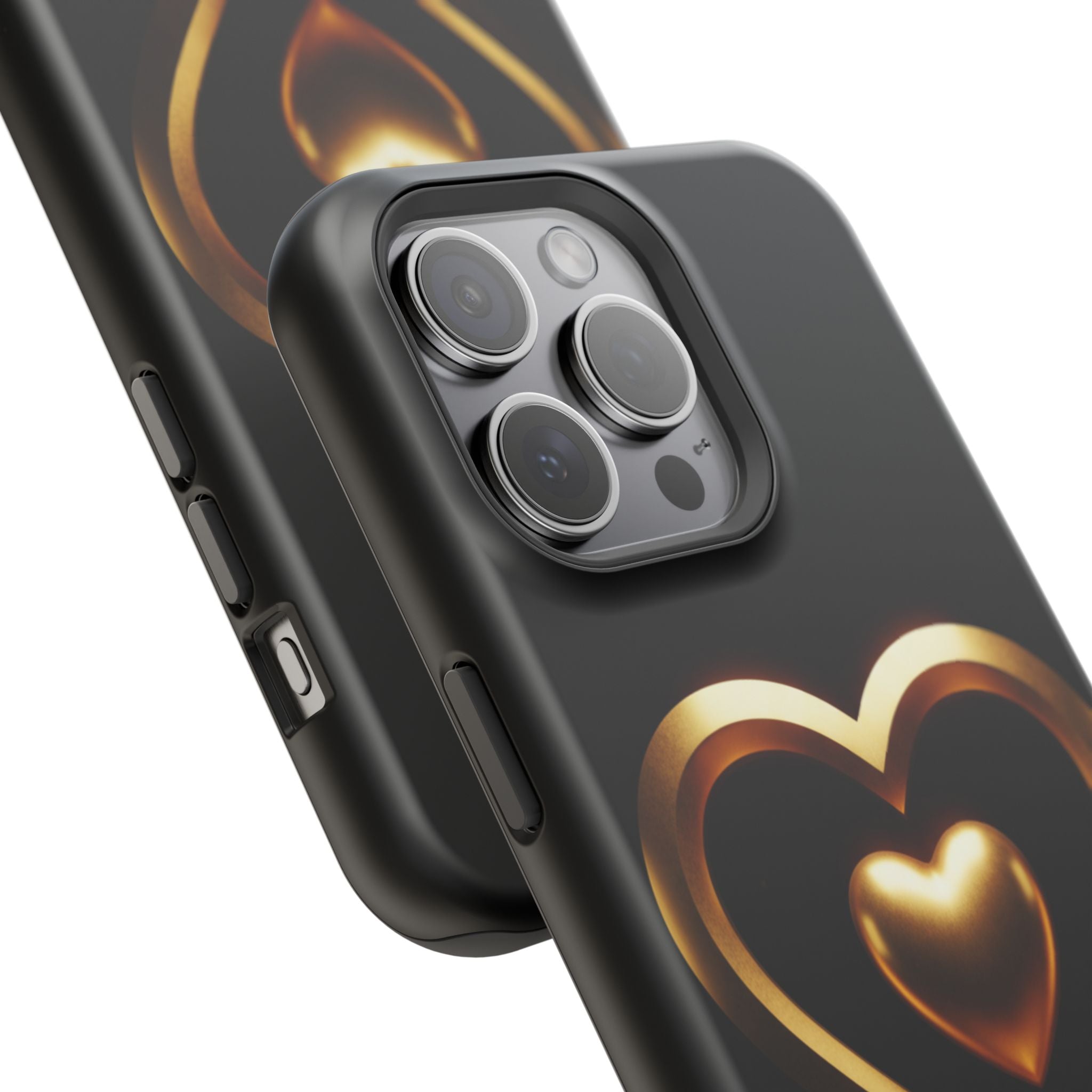 Gold Heart Impact-Resistant Phone Case