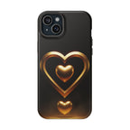 Gold Heart Impact-Resistant Phone Case
