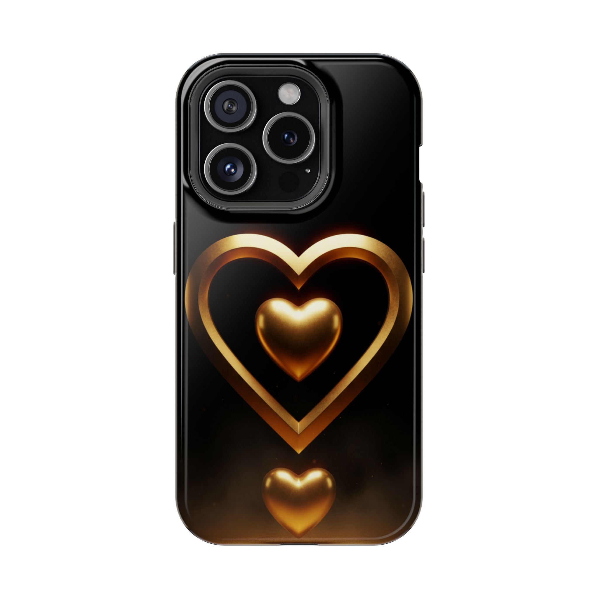 Gold Heart Impact-Resistant Phone Case