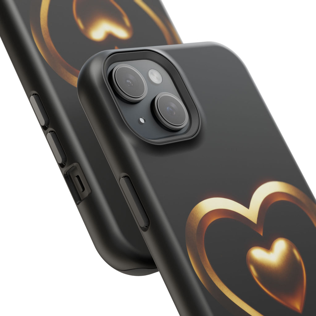 Gold Heart Impact-Resistant Phone Case